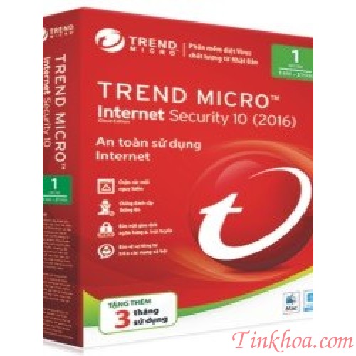 Phần mềm diệt virus Trend Micro Internet Security 10 (2016)